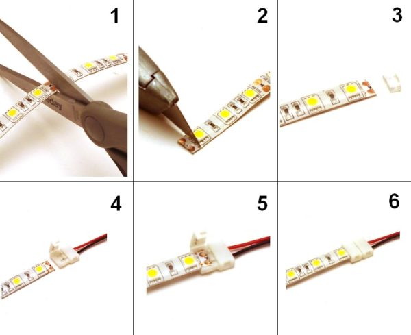 LED Strip Power Cable Connector Instruction
