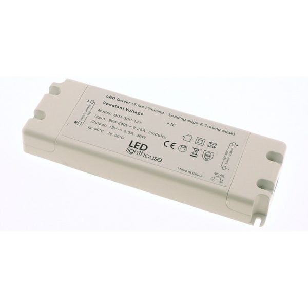 Mains to 12V LED Strip Dimmable Driver 30W