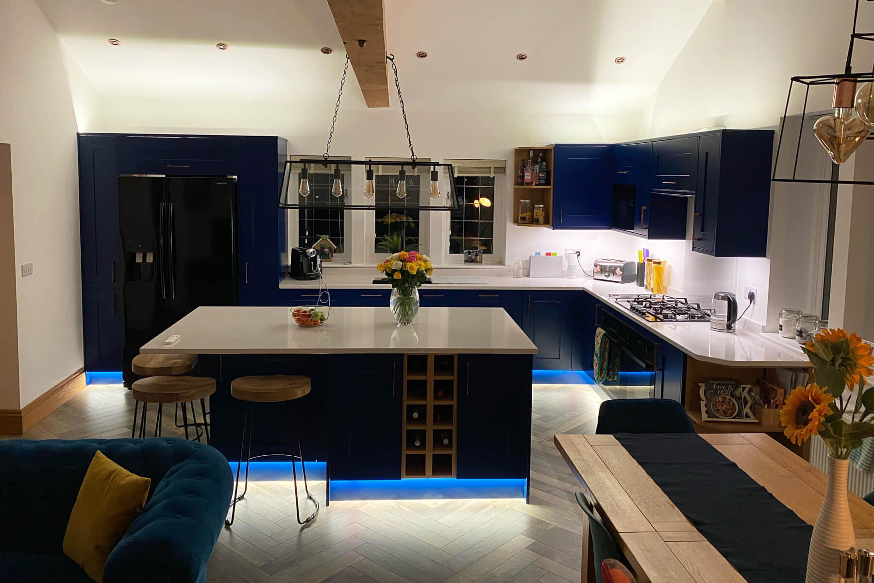 Kitchen changing colours LED light strips