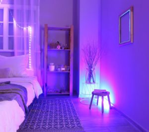 Pink and Purple LED Lighting in the Bedroom