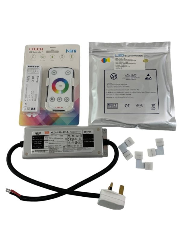 12V Plug and Play RGBW LED Strip Kit in 5m