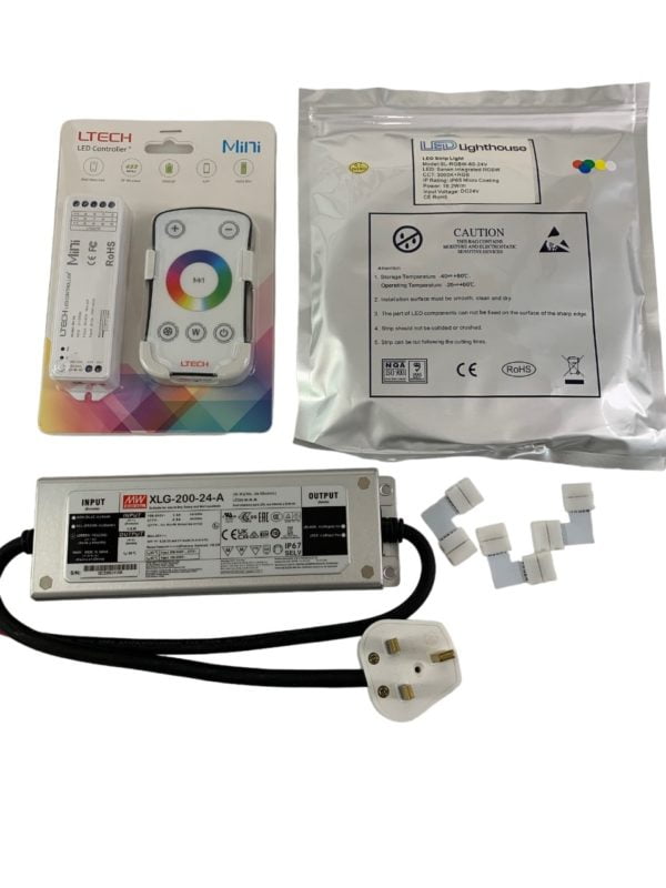 24V Plug and Play RGBWLED Strip Kit in 10m
