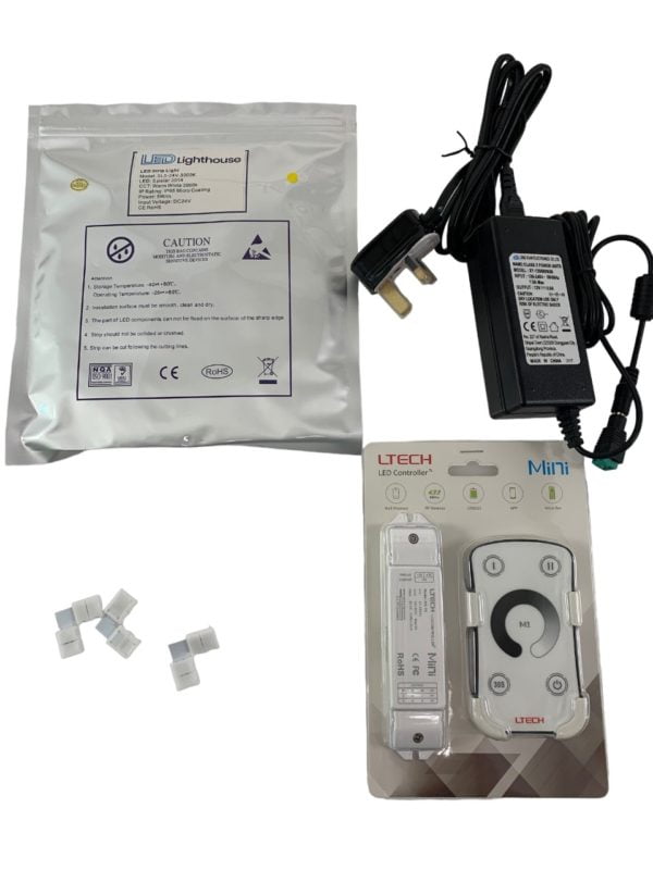 24V Plug and Play White LED Strip Kit in 10 metres