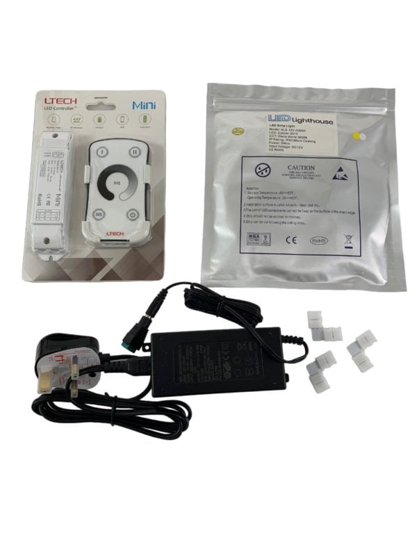 12V Plug and Play White LED Strip Kit in 5m